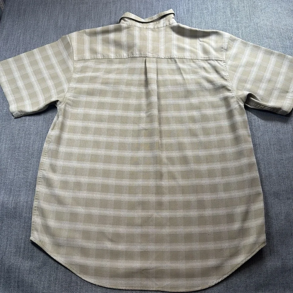 The North Face Mens‎ XL Beige Short Sleeve Button Up Shirt Casual Outdoor Hiking